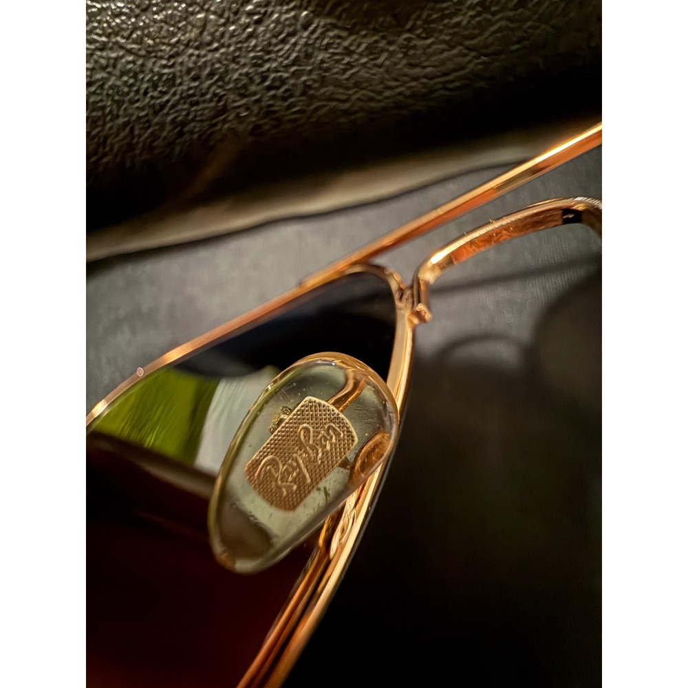 Ray-Ban Aviator RB3026 Blue Mirror Sunglasses Gold Frame 62mm Made Italy w/Case - Picture 5 of 8